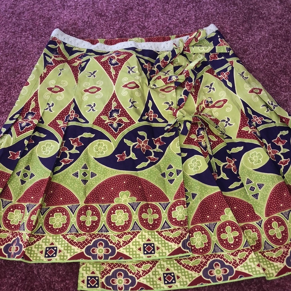 Anthropologie Vibrant Patterned Mini Skirt